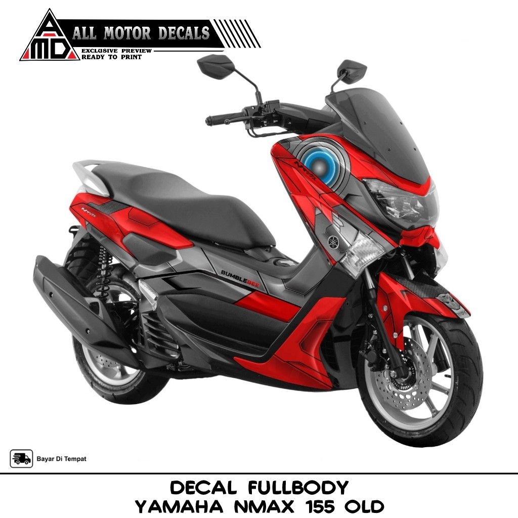 Sticker FullBody Nmax 155 Old / Decal Yamaha Nmax 155cc Blue Core Tahun 2015, 2016, 2017, 2018, 2019