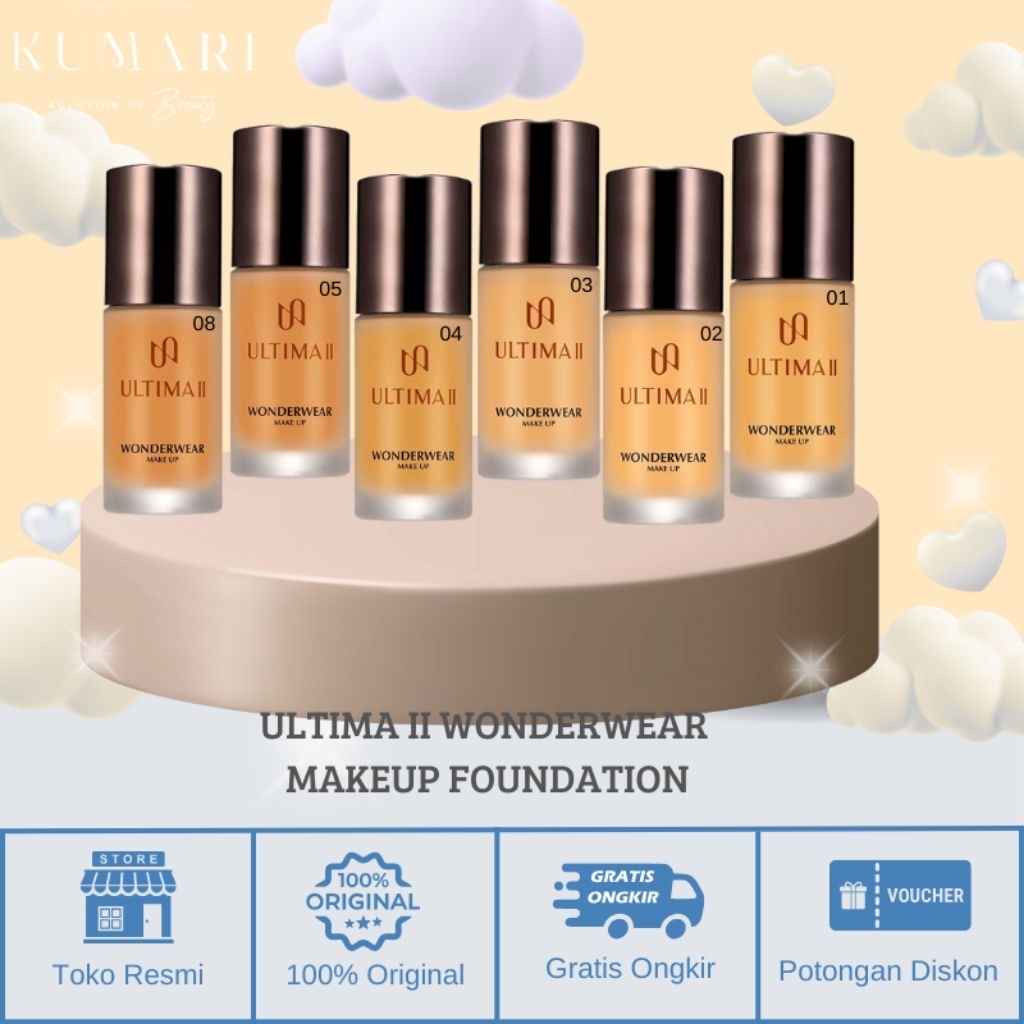 ULTIMA II WONDERWEAR MAKEUP LIQUID FOUNDATION KEMASAN BARU