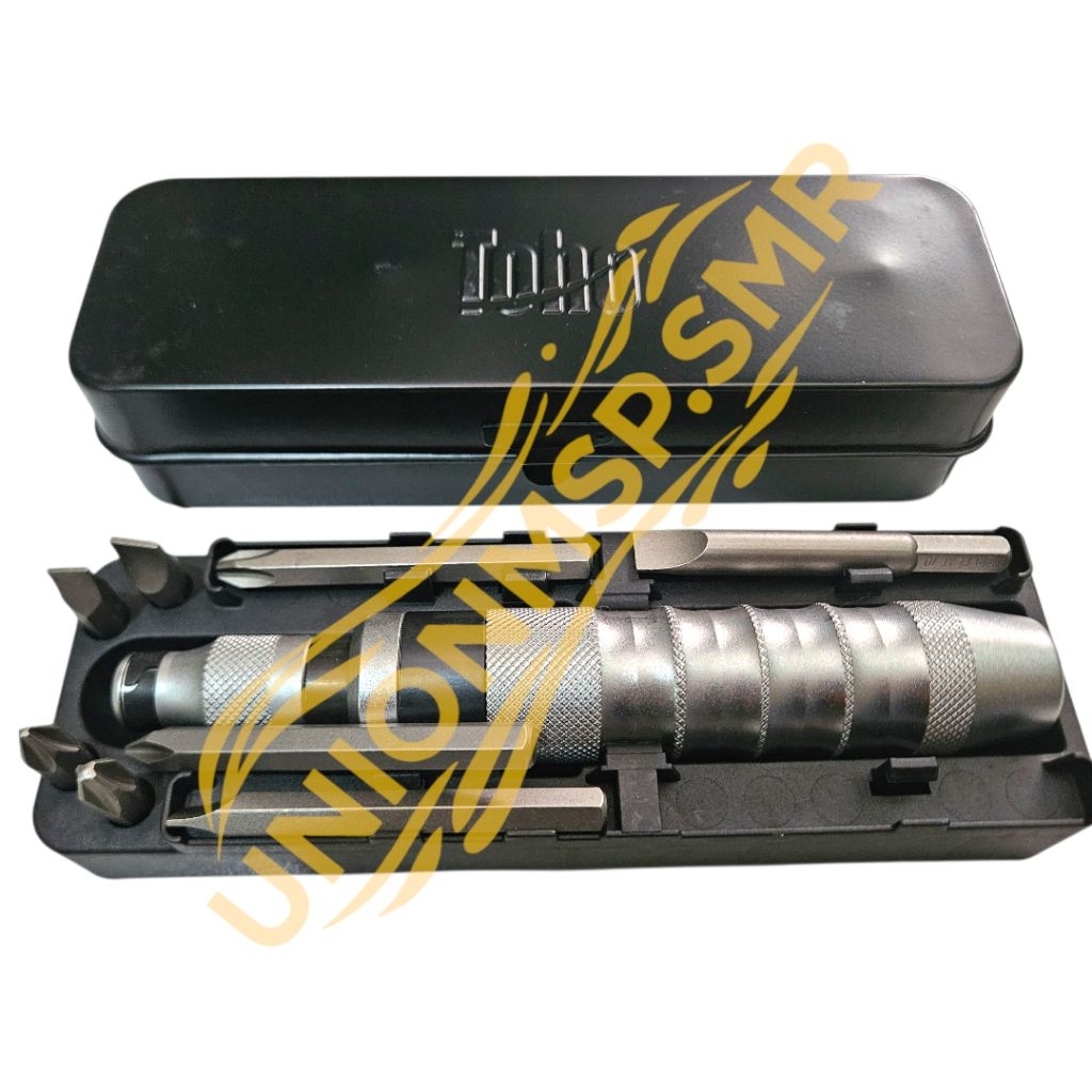 Toho Obeng Ketok Impact Screwdriver Set 10 Pcs Heavy Duty 1/2 Inch Dr Obeng Ketok Set Profesional
