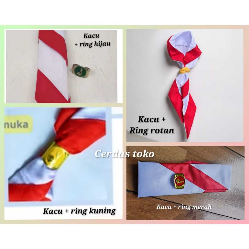 Kacu pramuka set ring hasduk anak sekolah perlengkapan kegiatan pramuka SD SMP
