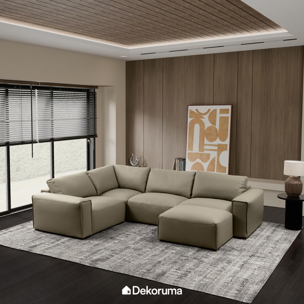 Dekoruma Tenzo WEGNER Sofa Modular Kulit Genuine Leather / Sofa Genuine Leather Keluarga / Sofa Kuli