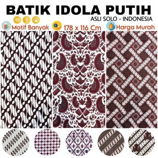 Kain Batik Idola Putih Jarik Samping Sewek Sarung Wanita Pria Dewasa Murah Motif Beragam