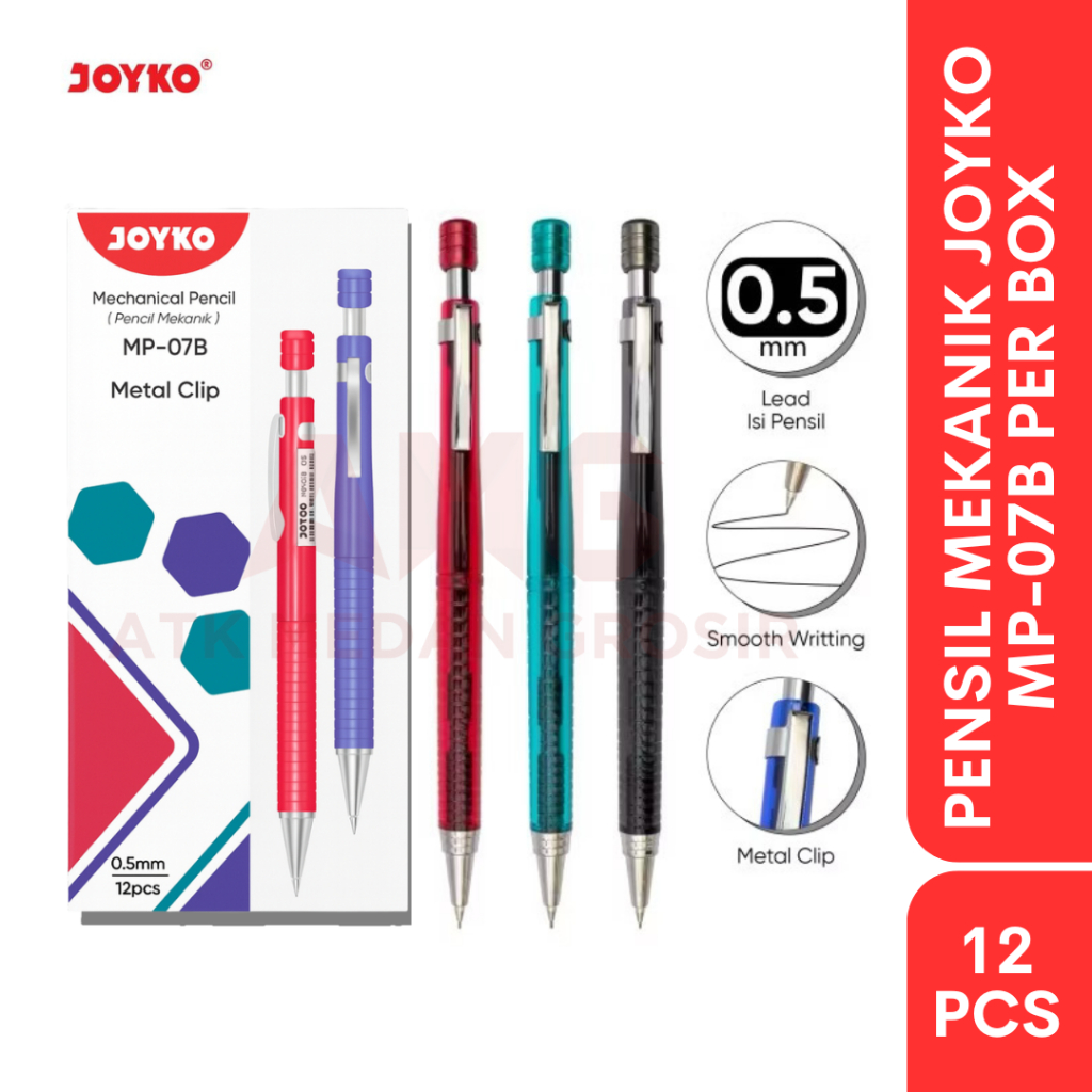 

PENSIL MEKANIK JOYKO MP-07B 0.5MM PER BOX ISI 12 PCS