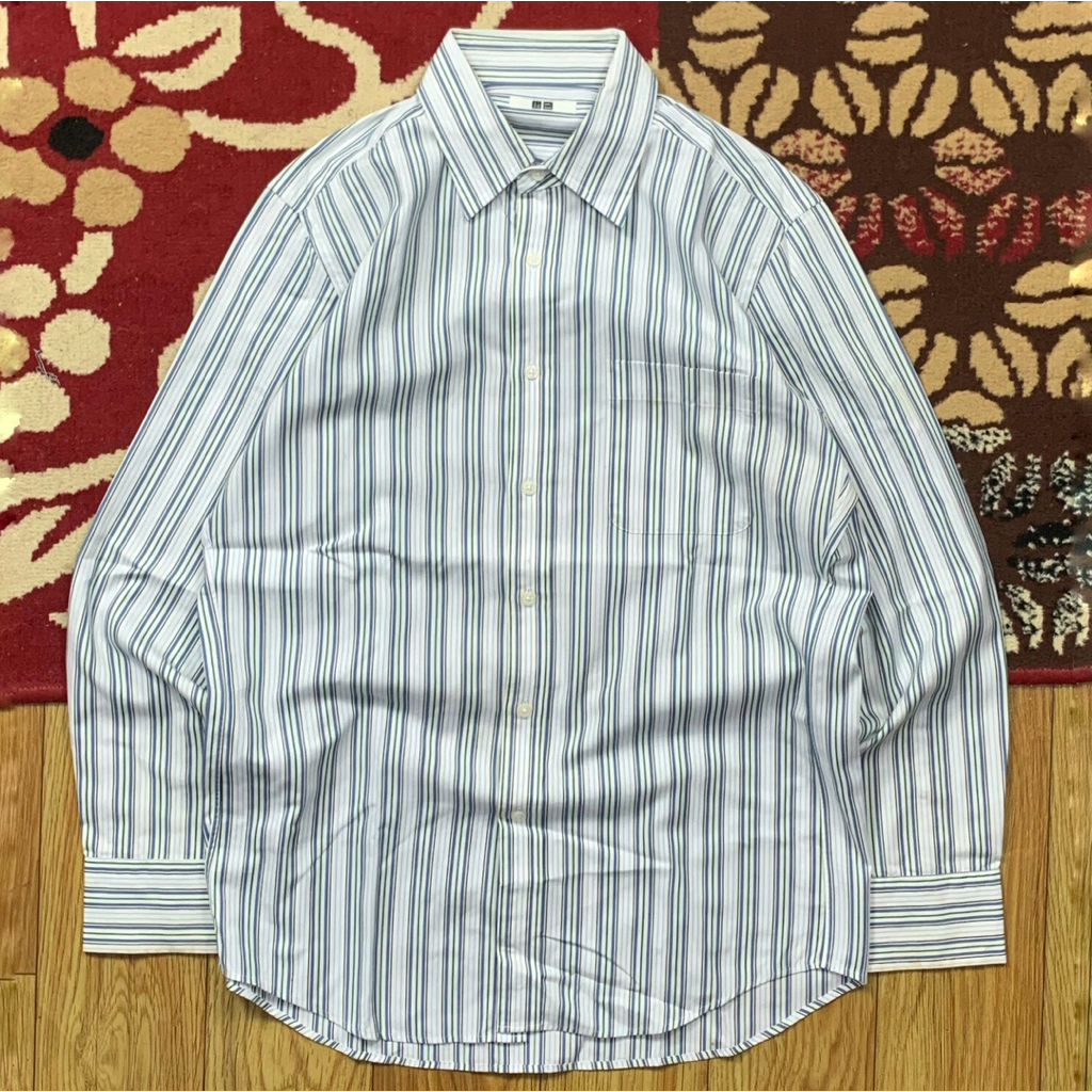 UNIQLO STRIPE SHIRT SIZE M | SHIRT UNIQLO STRIPE | STRIPE SHIRT UNIQLO | KEMEJA STRIPE UNIQLO U | KE