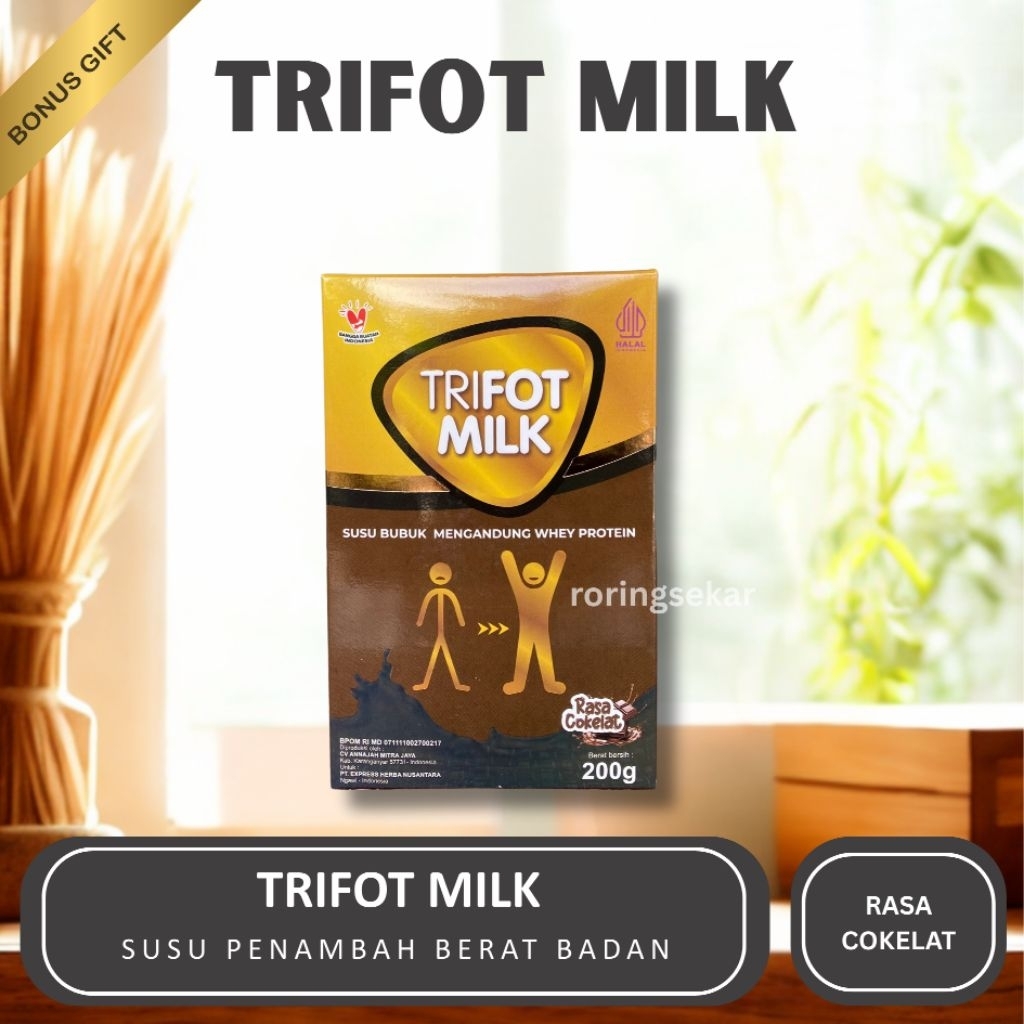 

TRIFOT MILK - Susu Bubuk Protein Tinggi Penambah Berat Badan (Rasa Cokelat) 200 Gram