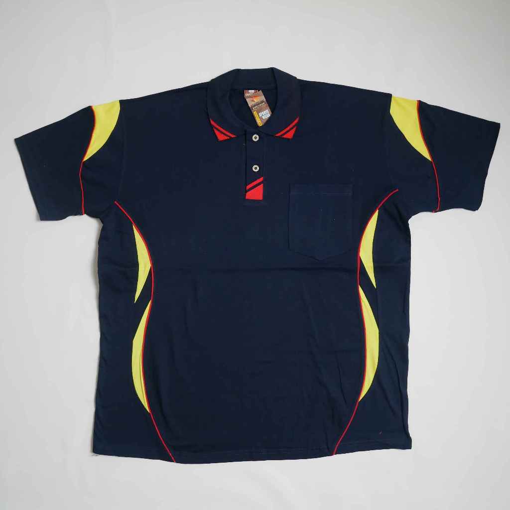 Kaos Polo Shirt Cotton / Katun 24s Saku / Kantong Kombinasi Lengan Panjang