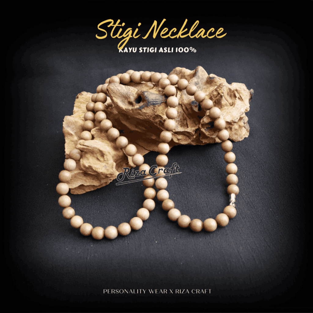 Kalung Kayu Stigi Laut Natural Etnik Unik Asli Pria Wanita Original 100%