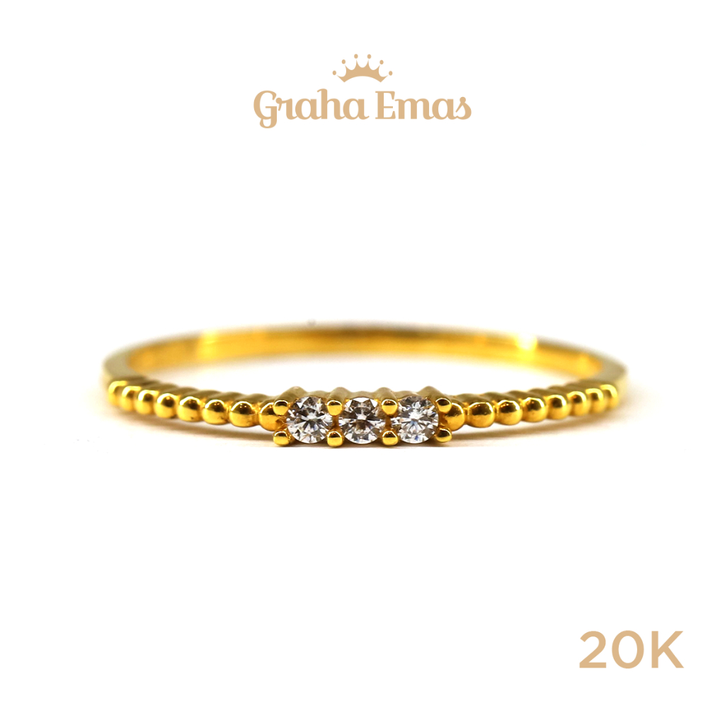 Graha Emas Cincin Emas Kuning Listring 20K - Yellow Gold Ring Listring Model 20ct [ 0127 ]