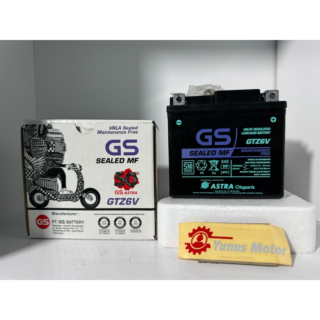 Aki kering GS BATTERY/ GS ASTRA GTZ6V 12 Volt 5Ah