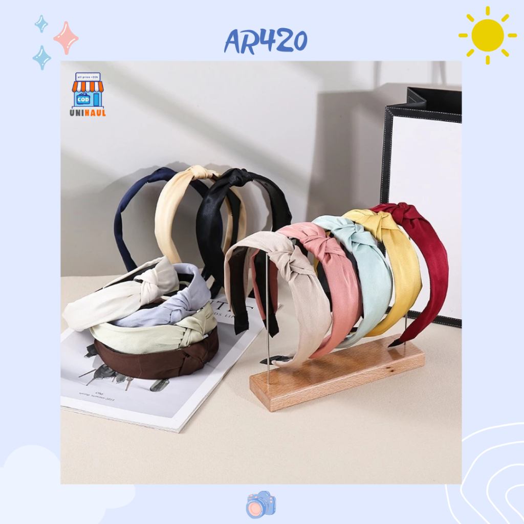 Unihaul ❀ Bando Bandana Simpul Bando Kain Polos Bando Gerigi Lebar AR420