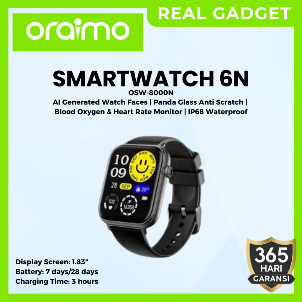 ORAIMO Smartwatch WATCH 6N | OSW-8000N Original Murah Garansi Resmi - REAL GADGET