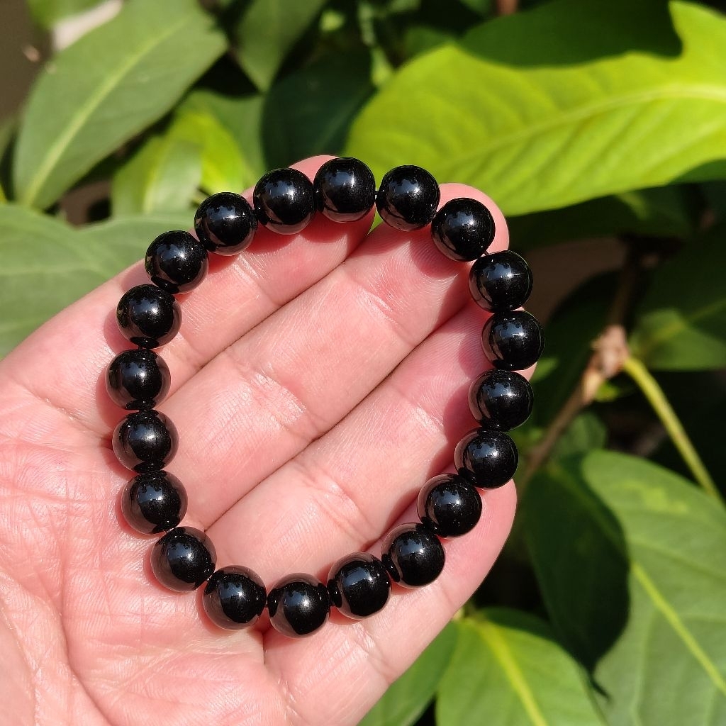 Gelang Natural Black Obsidian