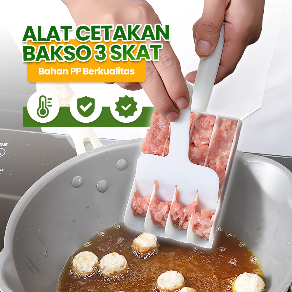 Alat cetak bakso, empat baris bahan ABS berkualitas tinggi, mesin bakso manual anti lengket, cetakan