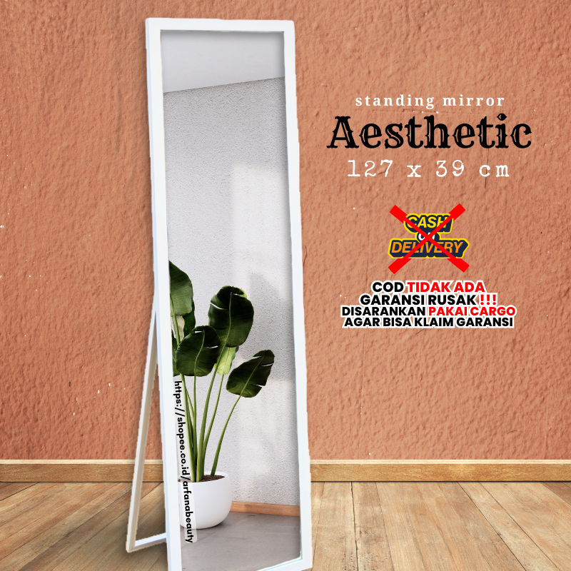 Cermin aesthetic Full body uk 127 x 39 cm Cermin Kaca Standing mirror Cermin Dekorasi dinding Berdir