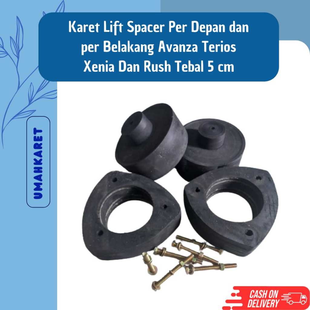 Paket Karet Shock Per Depan & Per Belakang Avanza Terios Xenia Rush Tebal 1cm sd 5cm