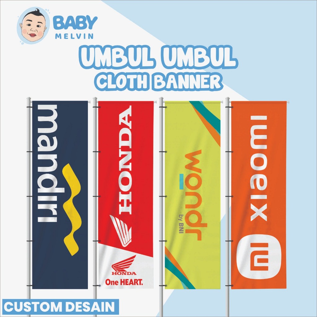 Baby Melvin Cetak Cloth Banner Custom Fullprint | Cetak Umbul - Umbul Custom Fullprint