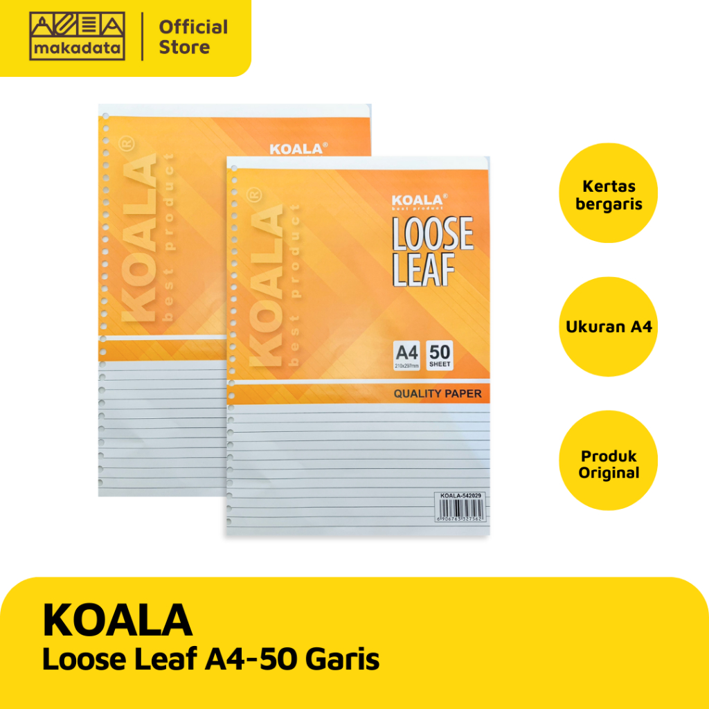 

LOOSE LEAF KOALA A4-50 GARIS (1 PAK) MURAH