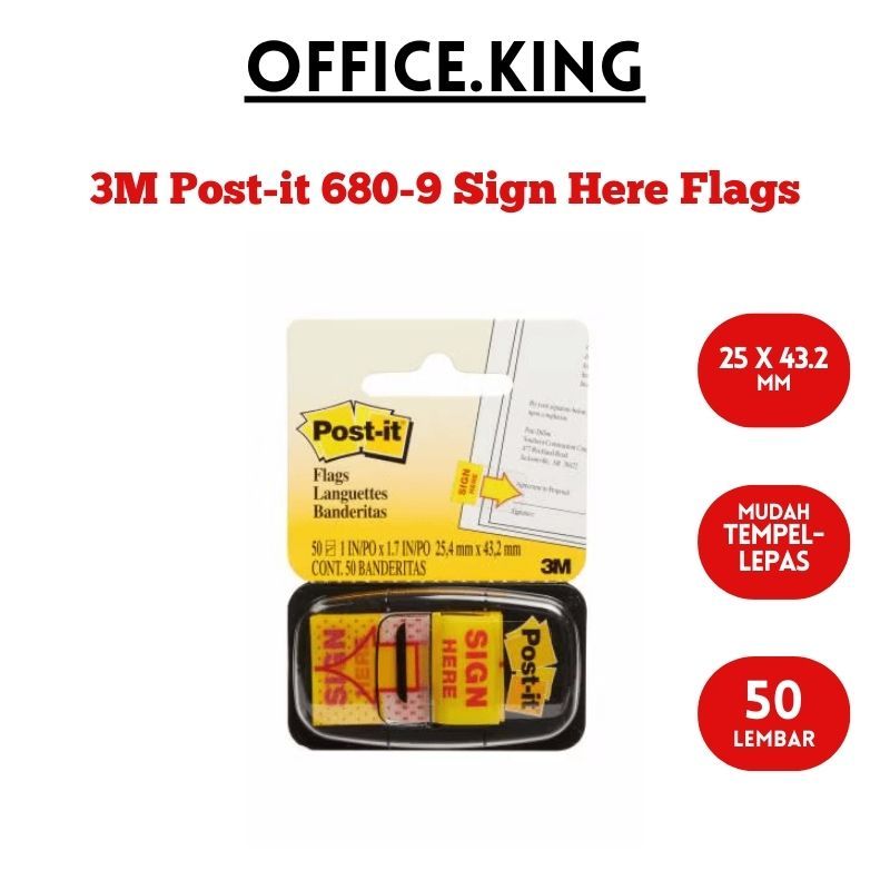 

Tape Flag 680-9 Sign Here Post It 3M - Penanda Dokumen