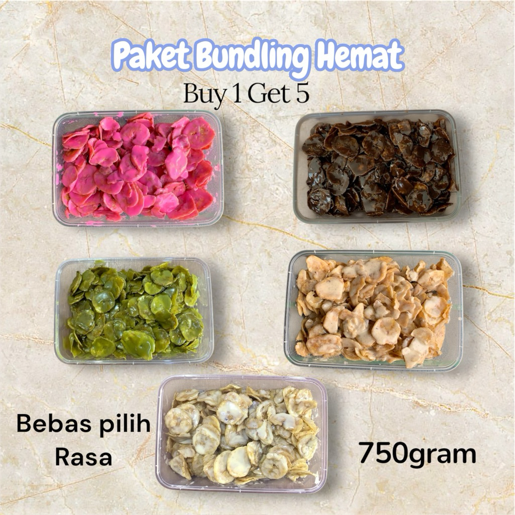 

Bahanna Chips Indonesia - Keripik Pisang Coklat Lumer Premium Paket Bundling Hemat Buy 1 Get 5 Bebas Pilih Rasa isi bersih 750 Gram