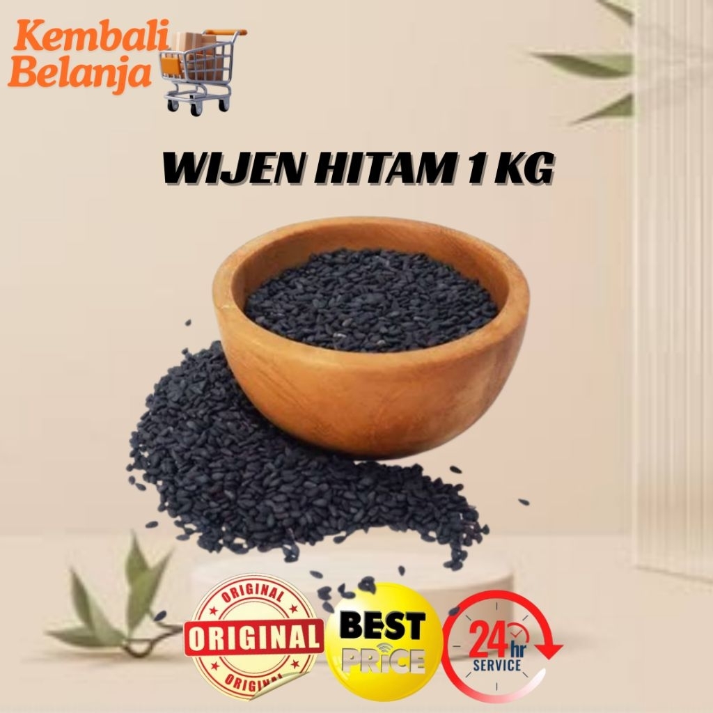 

Wijen Hitam 1 Kg/ Biji Wijen Hitam/ Wijen Onde-Onde/ Black Sesame Seed Premium/ Black Sesame