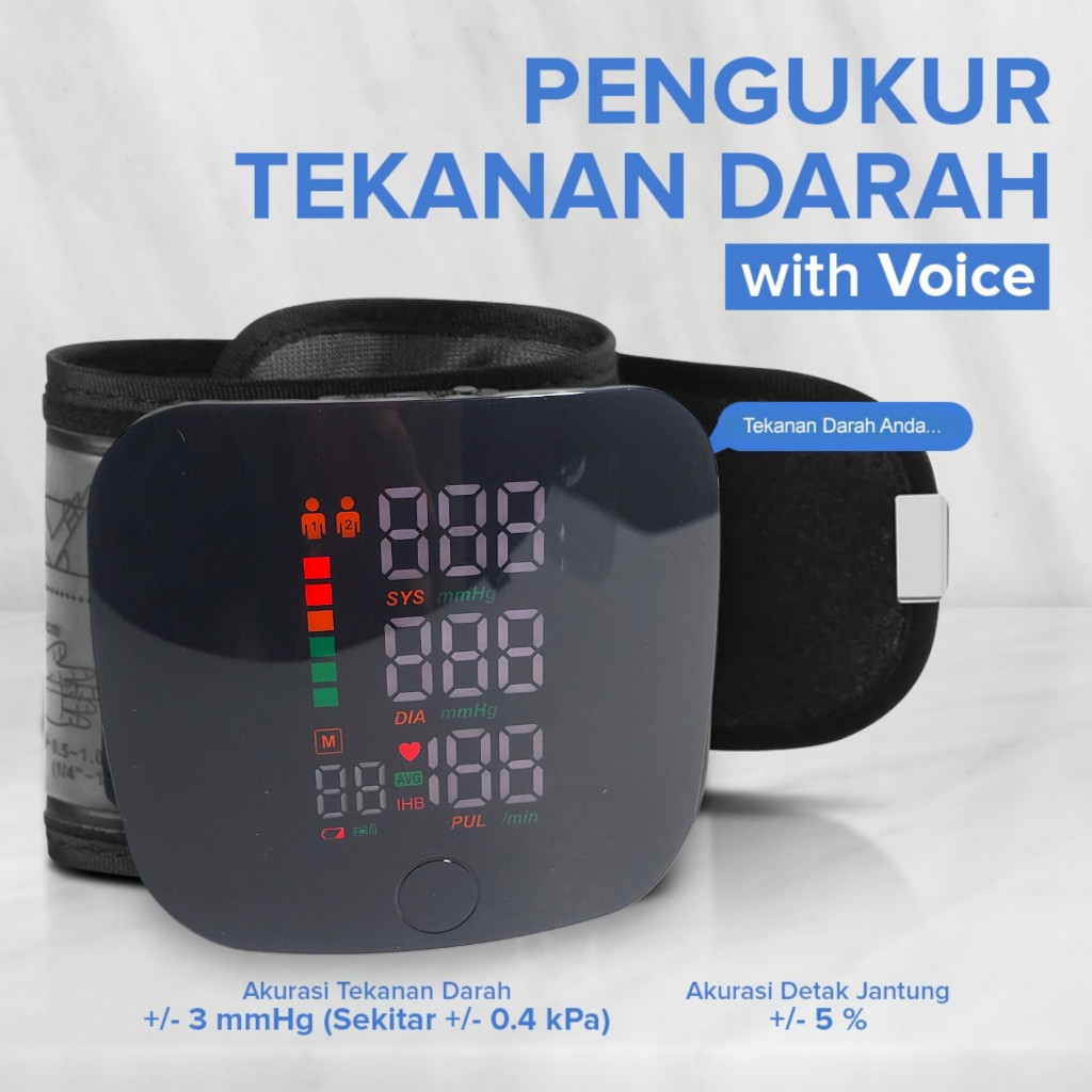Alat Tensi / Tensi Digital Pergelangan Tangan / Pengukur Tekanan Darah / Tensimeter Digital