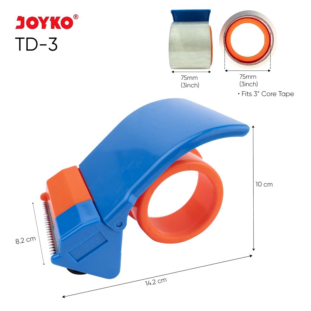 

Joyko TD-3 | Tape Cutter Plastic | Tape Dispenser 3 Inch | Alat Pemotong Lakban | Cutter Lakban