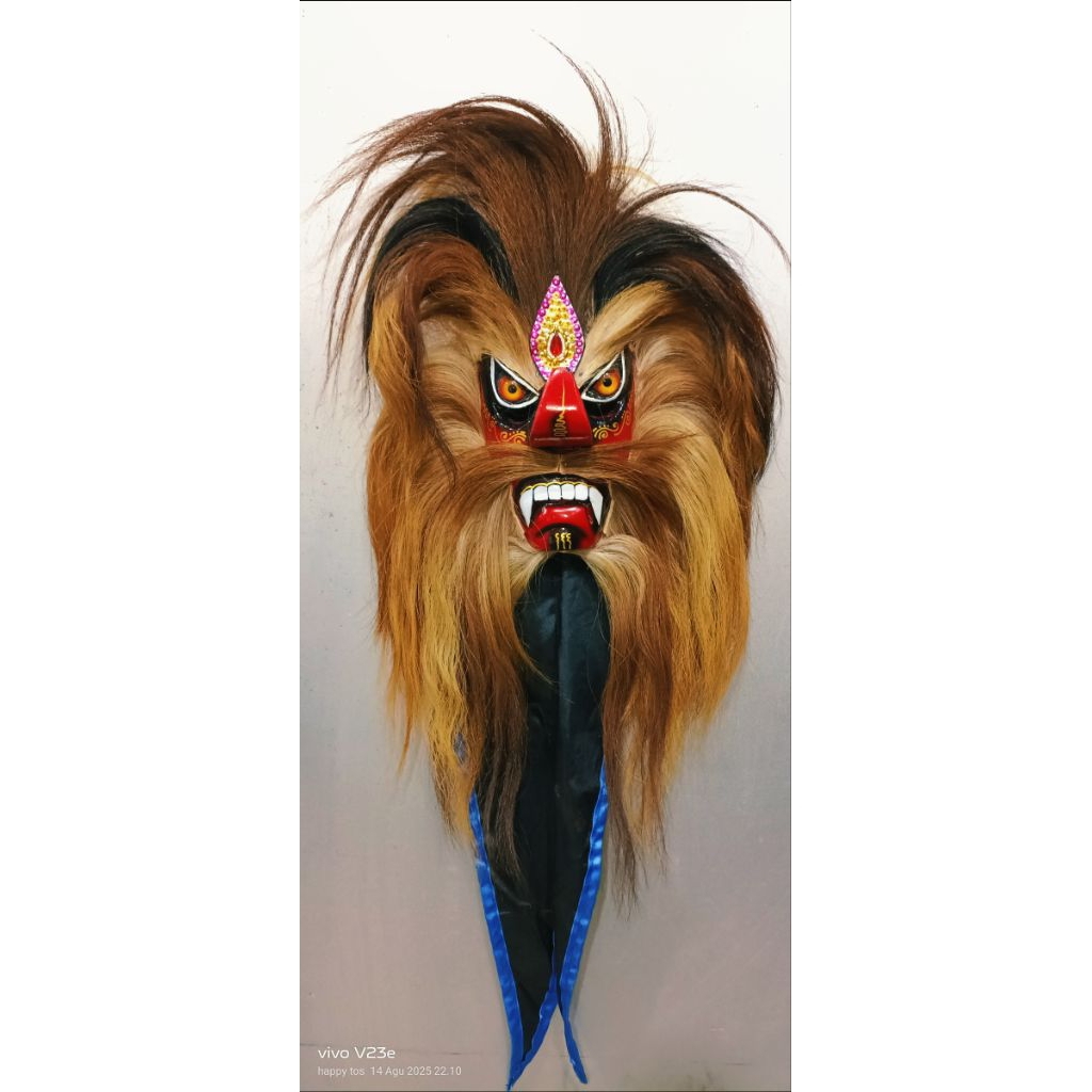 topeng bujang ganong rambut kuda kombinasi rambut sapi