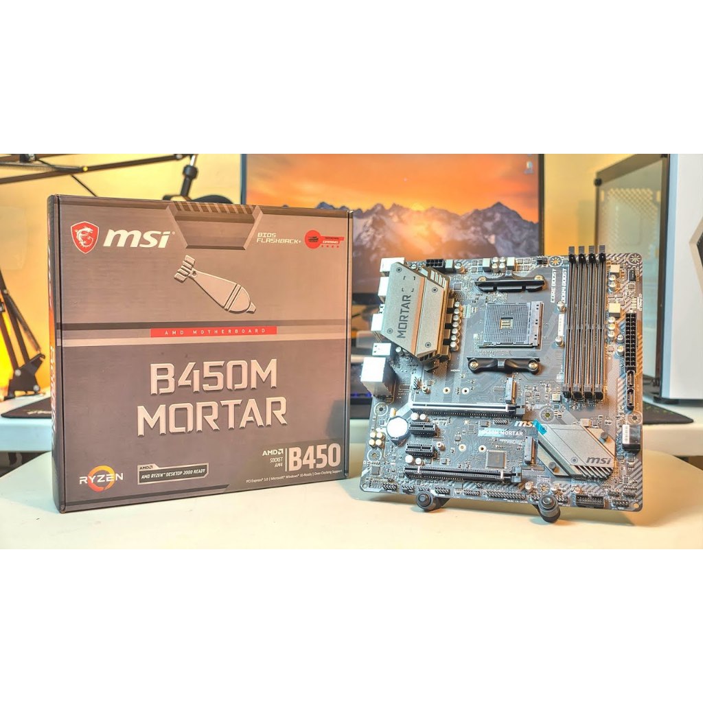 MSI B450M MORTAR + Ryzen 5 SSD 512GB RAM 16GB RX 580 4GB AMD Radeon Motherboard Mobo CPU VGA Gaming 
