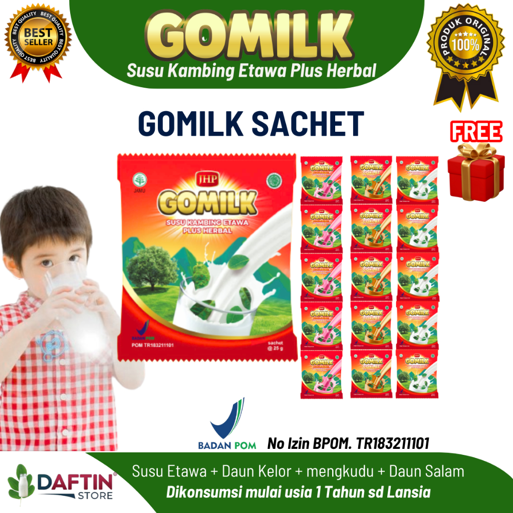 

Susu Kambing Etawa Gomilk - Plus Herbal Kelor Mengkudu Daun Salam - Untuk Anak & Lansia