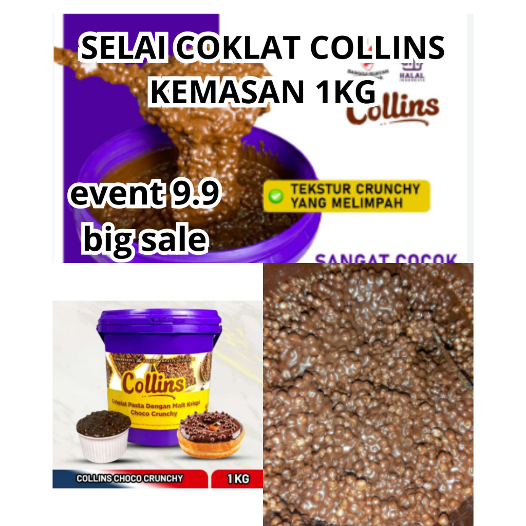 

Collins Crunchy 1Kg Selai Coklat Pasta Dengan Sereal Beras Premium Viral