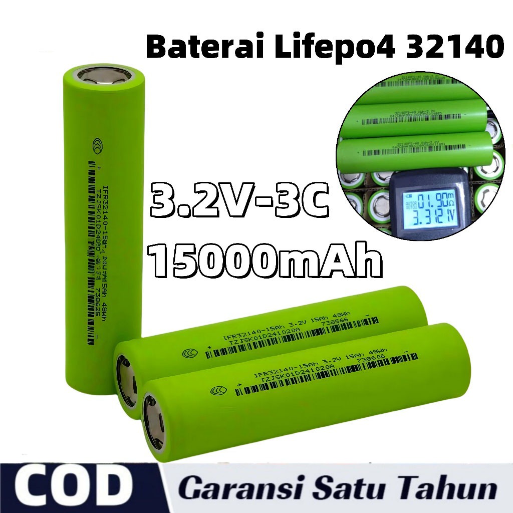 Baterai lifepo4 3.2V 15Ah 32140 lifepo4 Baterai baterai lithium besi fosfat 15000mAh3.2vV