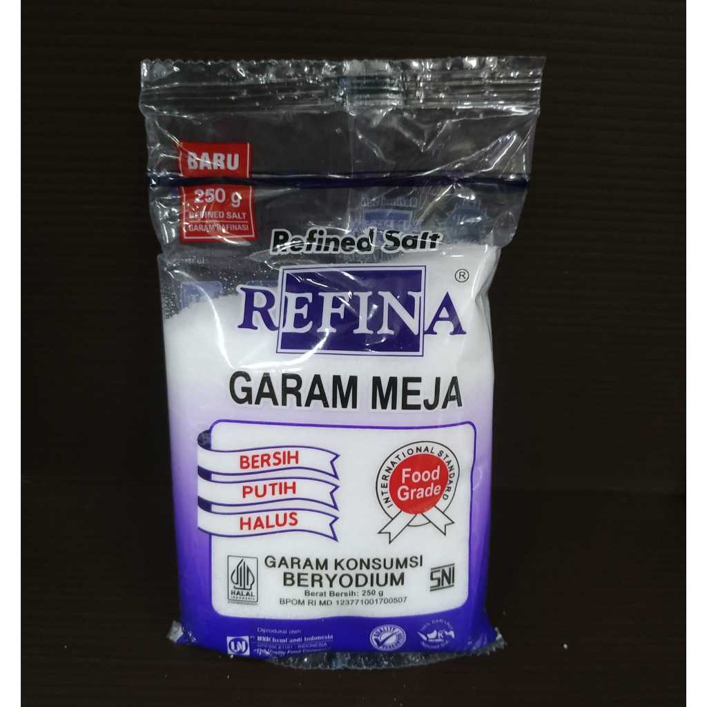 

Refina Garam Meja 250 gr / Refined Salt Bersih Putih Halus Garam Konsumsi Beryodium Food Grade