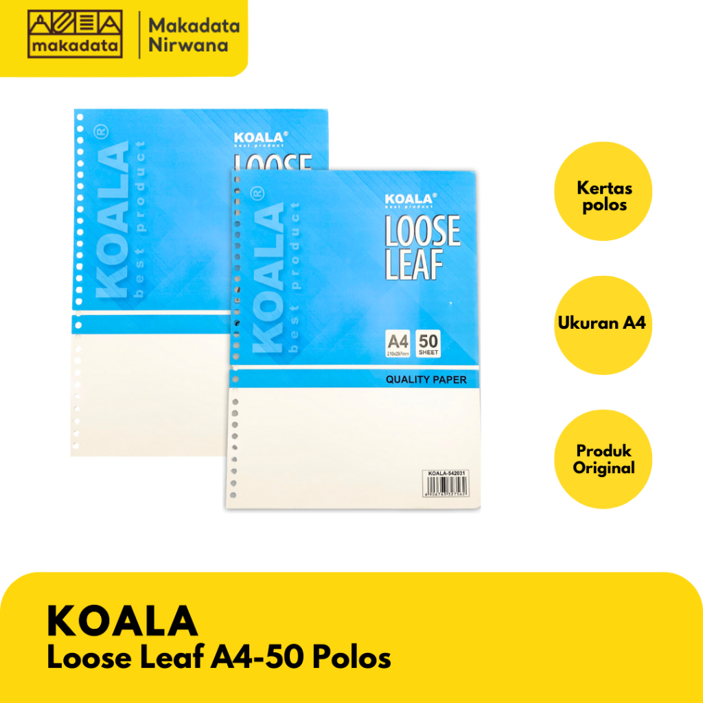 

LOOSE LEAF KOALA A4-50 POLOS (1 PAK) MURAH