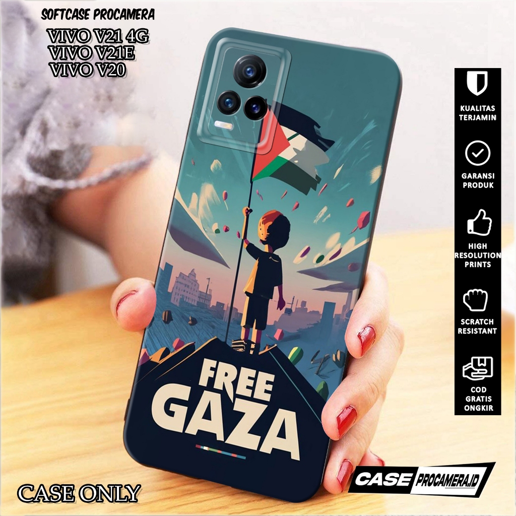 Case VIVO V21 4G / V21E / V20 - Casing VIVO V21 4G / V21E / V20 [ FREE PALESTINE ] Silikon VIVO V21 