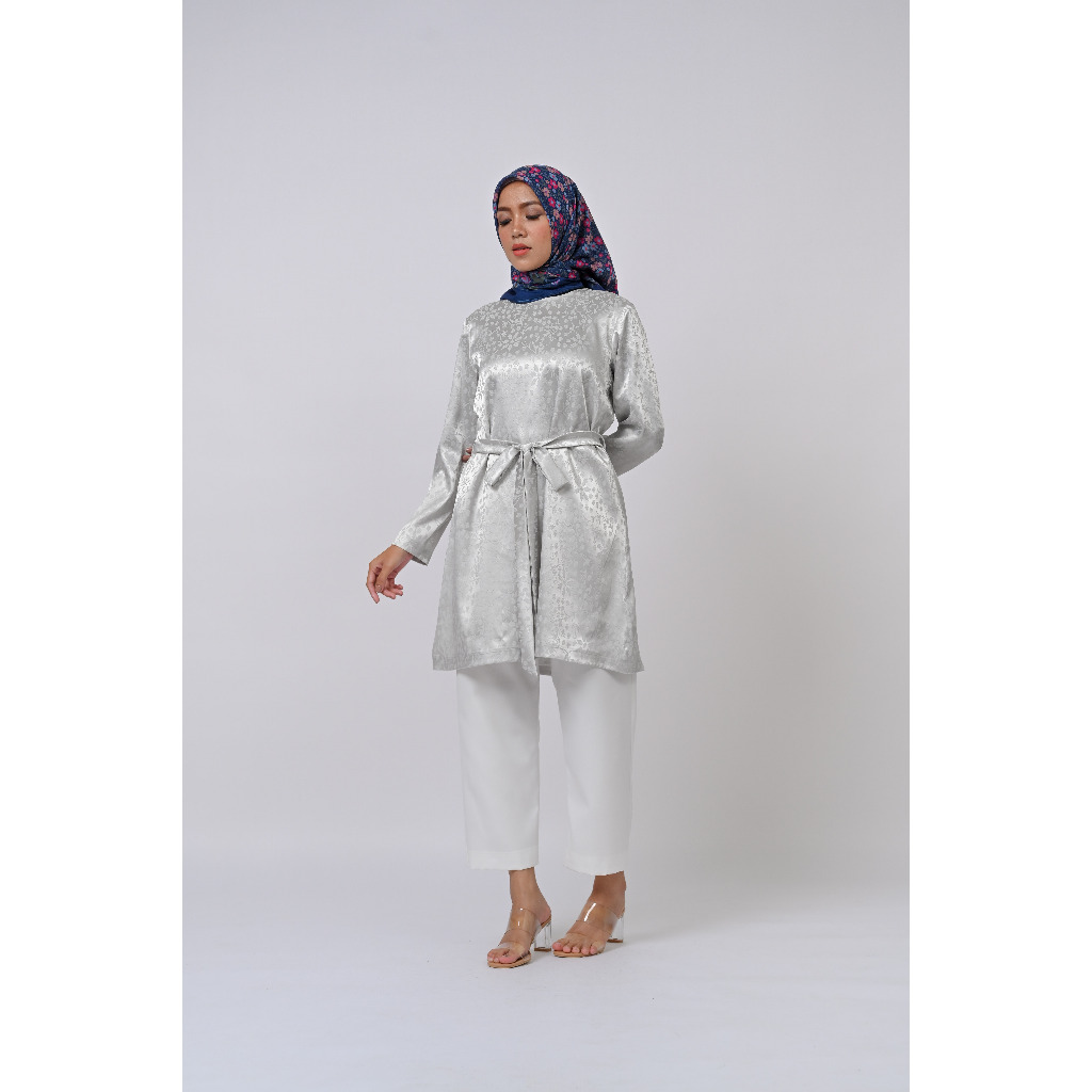 Cuzzie Aurora Silk Tunic Atasan Lengan Panjang Wanita Tunik Satin