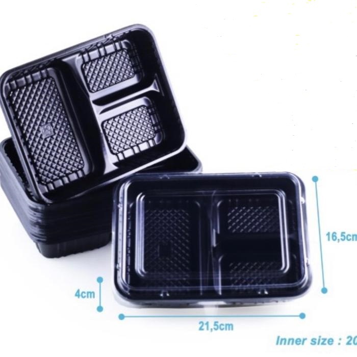 Mika Bento Sekat 3 Anti Panas Murah Tahan Panas Tahan Bocor Kitchenware Packaging Box Makanan Isi 50