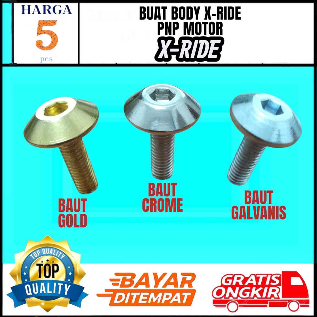 harga 5 pcx BAUT BODY X-RIDE L4 BAUT SAMPING BODY X RIDE BAUT BODY YAMAHA X RIDE BAUT COVER BODY MOT