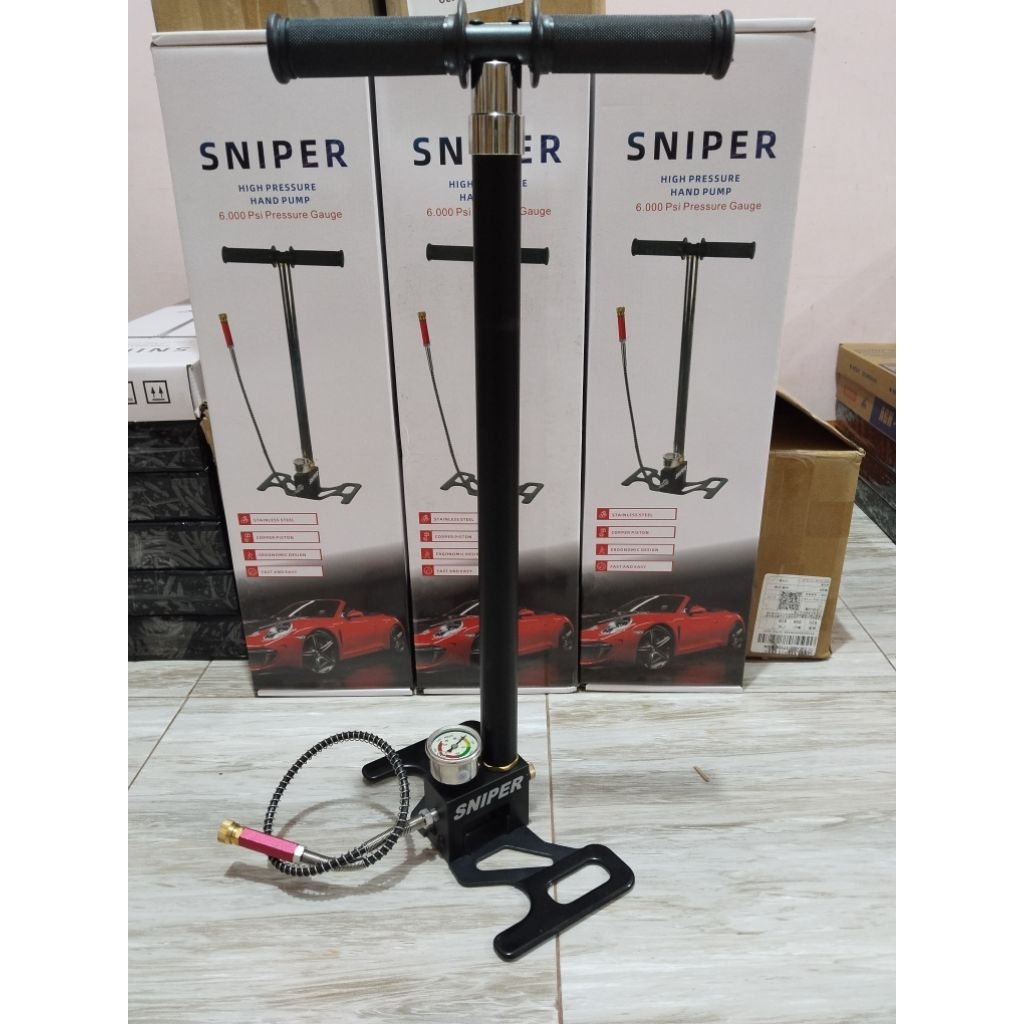 Pompa PCP Import 4 Stage Kaki Lipat Manometer Besar, Pompa 6000psi untuk  Unit PCP Big Game Mantap