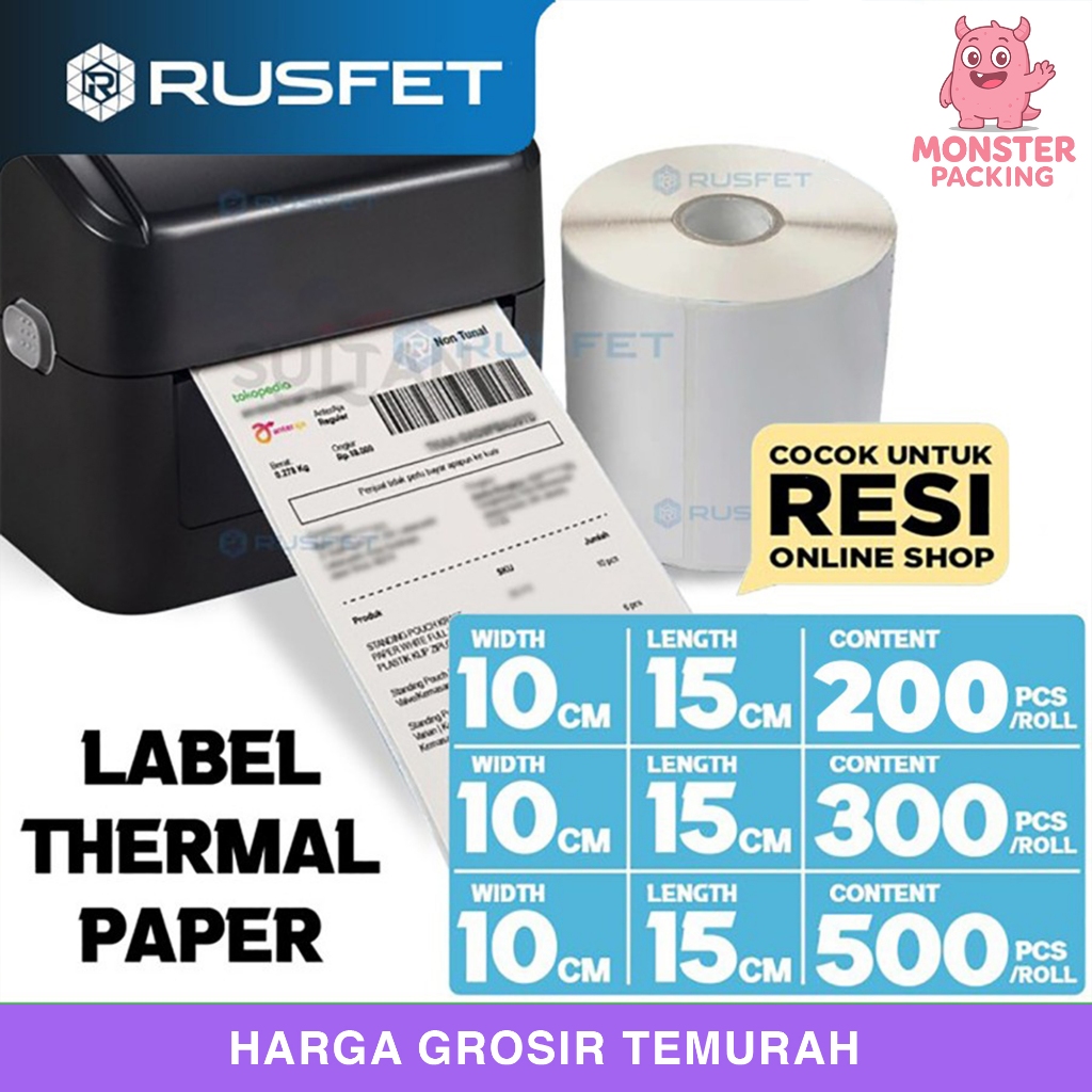 

Label Kertas Stiker Thermal Resi Paper sticker printer barcode Olshop