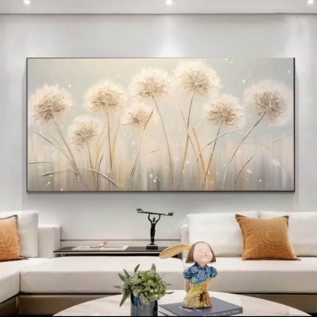 Lukisan Bunga Dandelion Minimalis Lukisan Dinding Modern