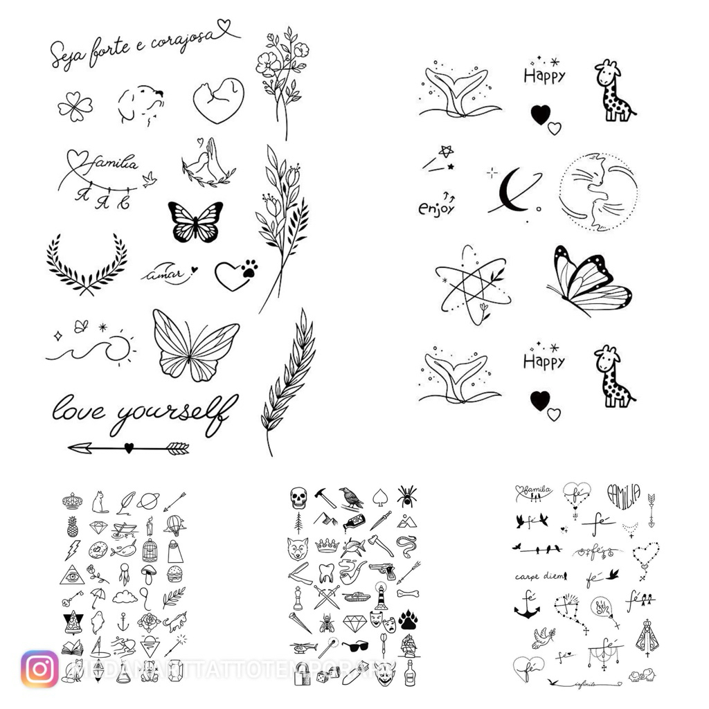 Medan tatto semi permanen motif kecil lucu tatto temporary