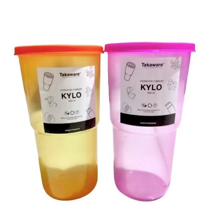 KYLO Takaware Botol Plastik | Gelas Plastik dengan Tutup 600ml