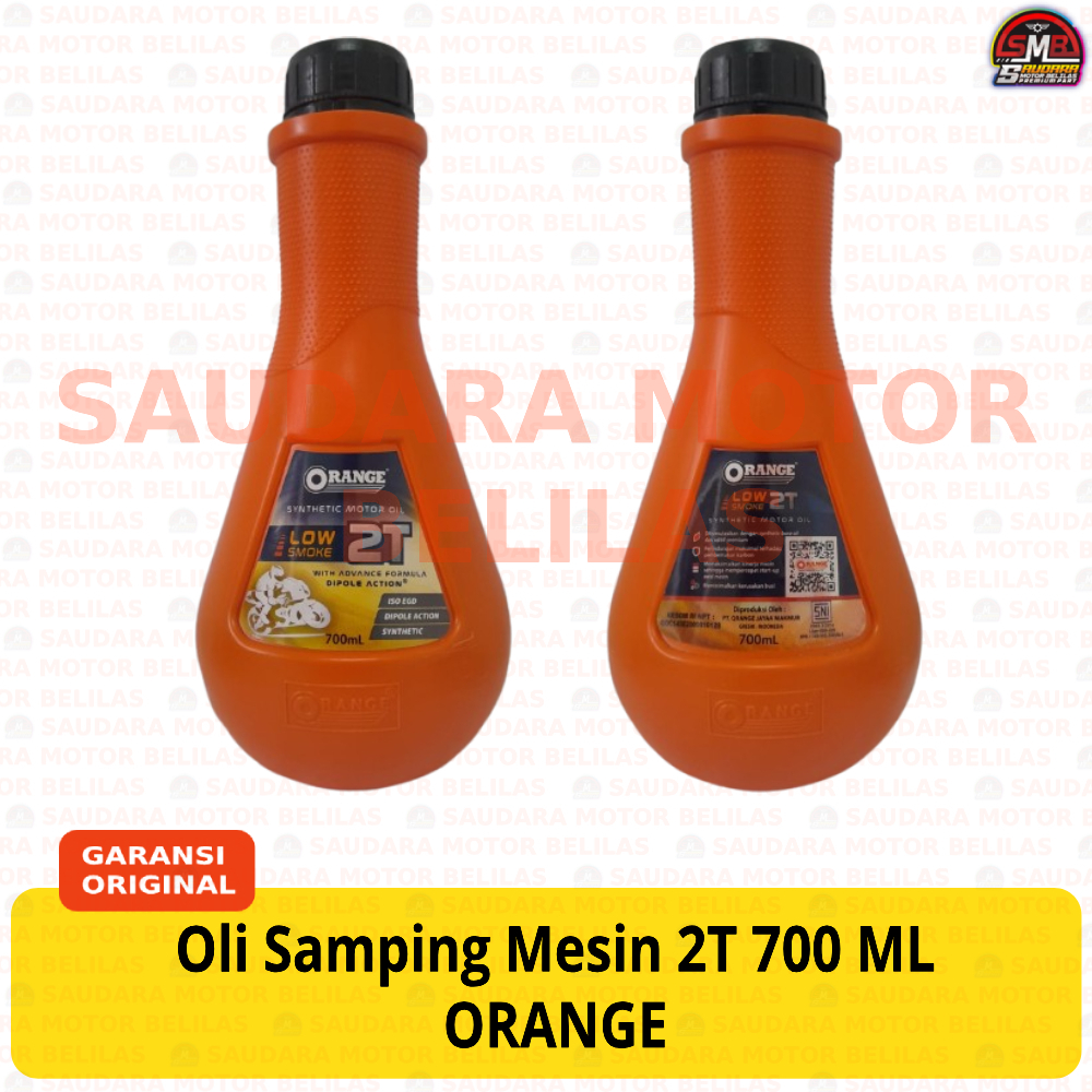 Oli Samping 2T 700 ML ORANGE Mesin Sepeda Motor 2 TAK Two Stroke Oil 0.7 Liter 100% ORIGINAL