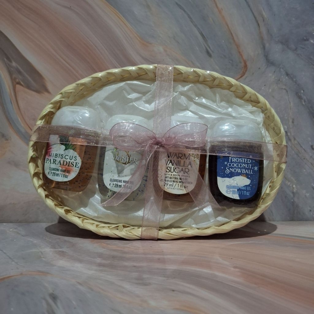bath and body works gift set cleansing hand gel isi 4 paket seserahan kado