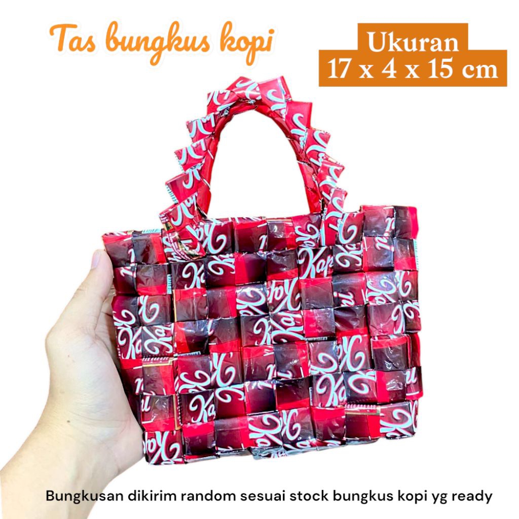 

Tas bungkus kopi model anyaman rapat ukuran 17x4x15cm