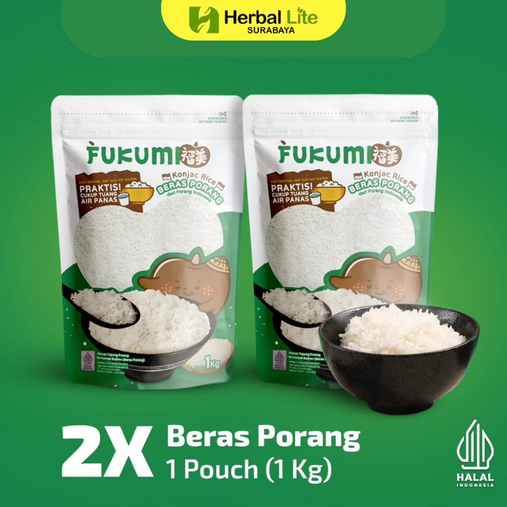 

FUKUMI Beras Porang 2 Pouch 1 KG - Shirataki Rice
