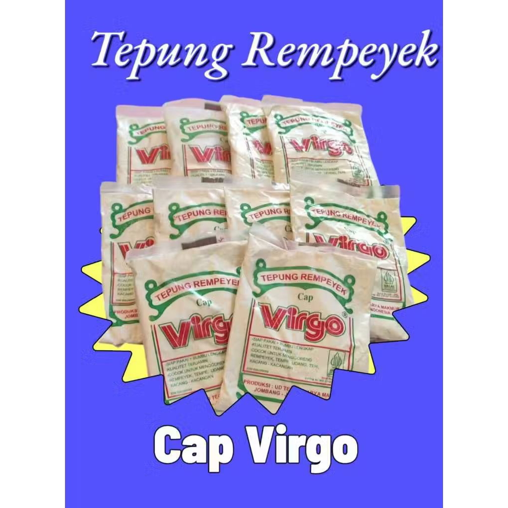 

Virgo tepung rempeyek 20gr (1pack isi 10 pcs)
