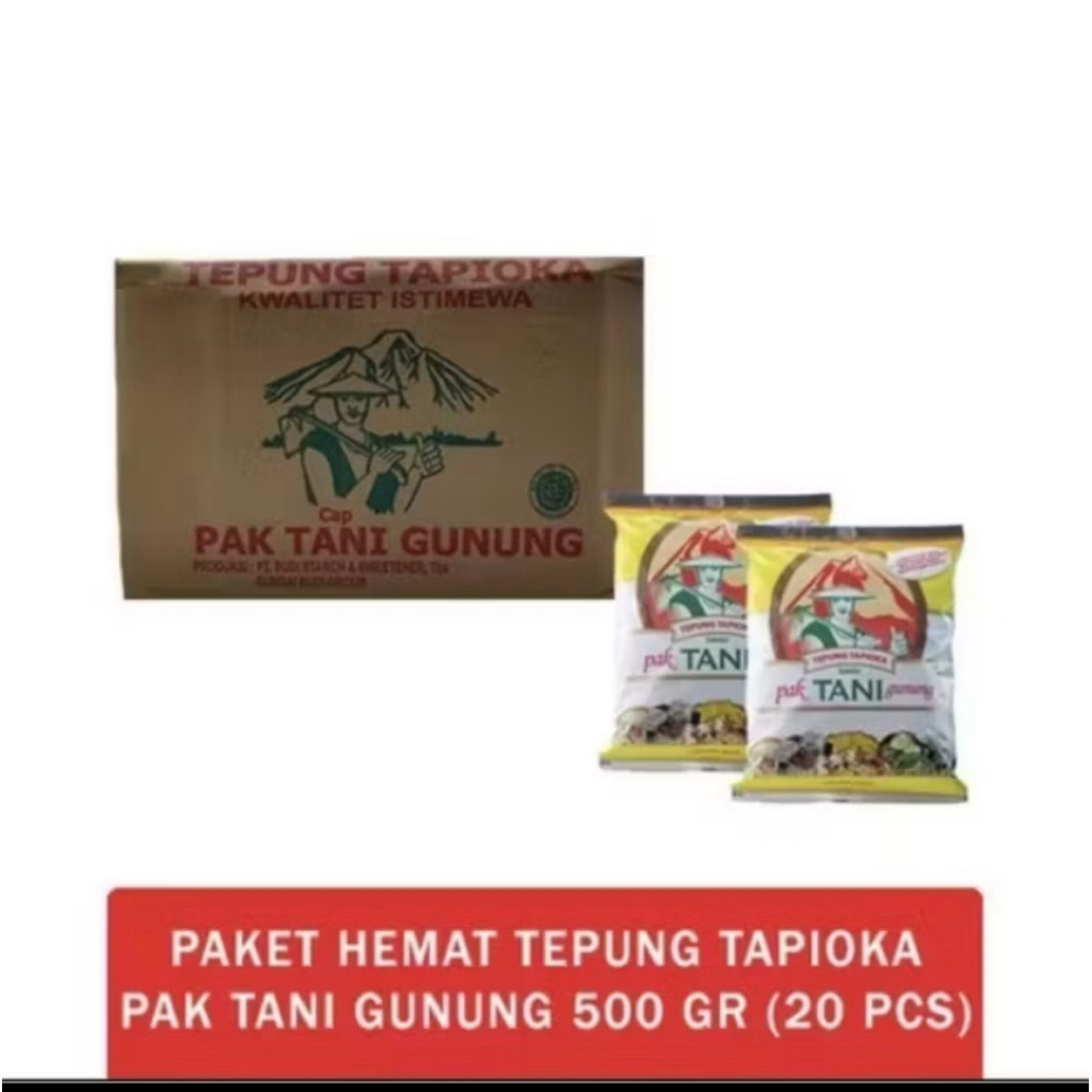 

Tepung Tapioka Cap Tani Gunung 500gr karton