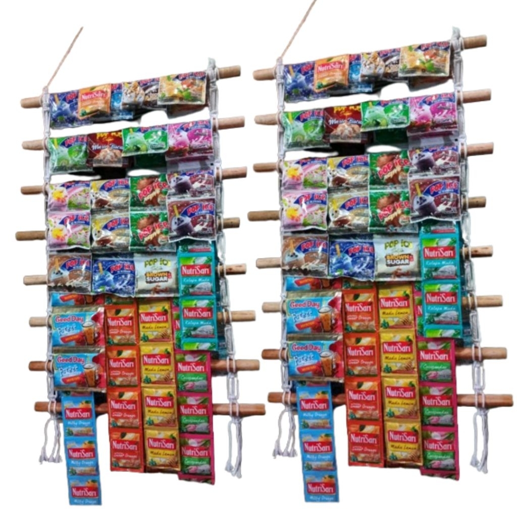 Rak Rencengan Jajanan Warung Rak Gantungan  Kopi Sachet Rak Minuman Rak kayu serbaguna aesthetic