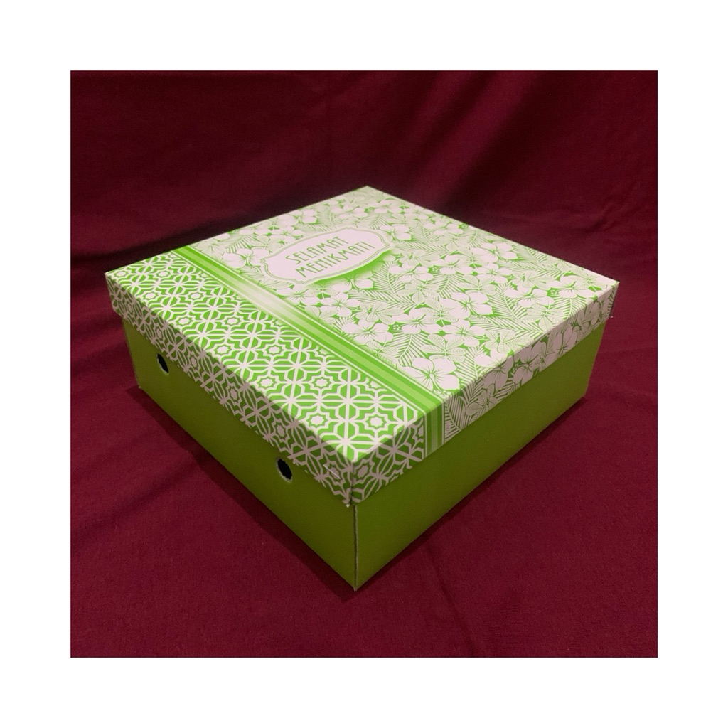 Dus Nasi Kotak 20x20x7. Kardus Motif. Kardus Nasi/Kue.